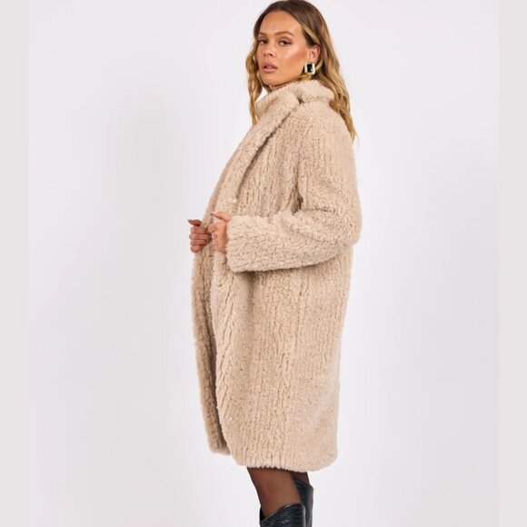 Sage the label Rendezvous wubby fur collar coat - Picture 1 of 4